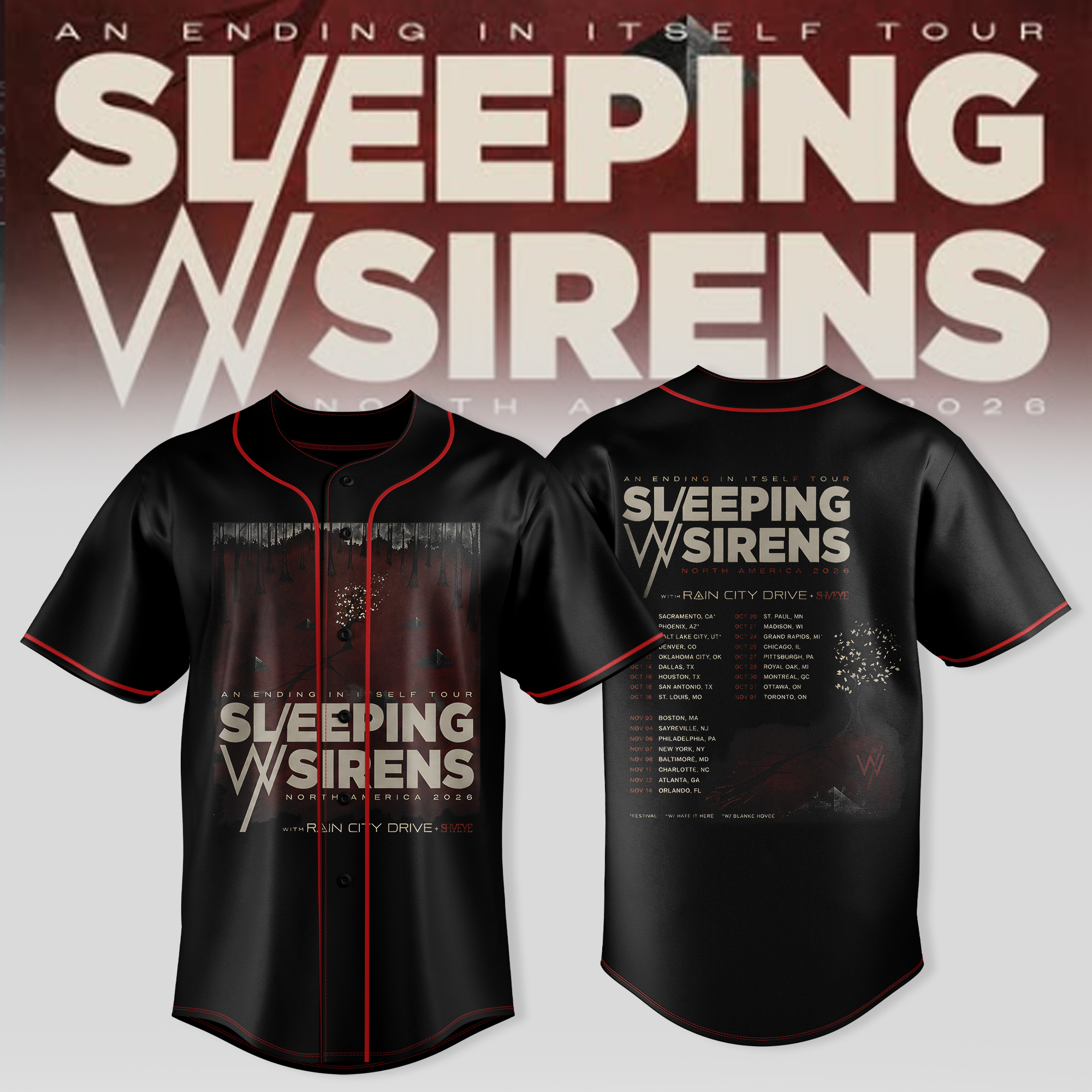 Sleeping With Sirens An Ending In Itself Tour Premium Jersey Collection