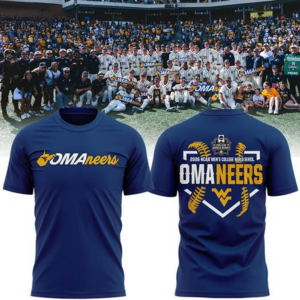 West Virginia Mountaineers 2026 Ncaa Baseball Mens College World Series Omaneers Navy T-Shirt