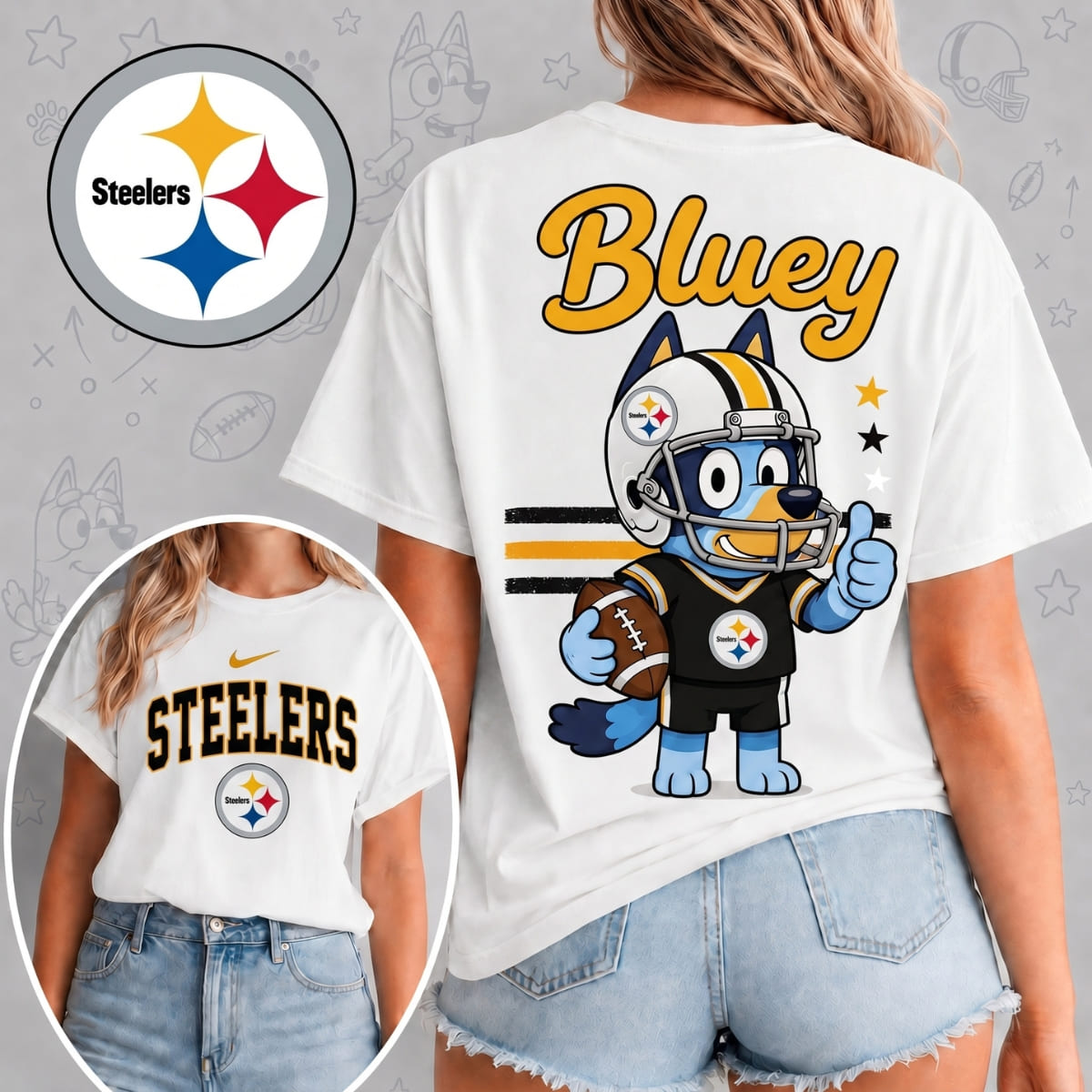 Pittsburgh ST-Shirtlers X Bluey Football Game Day Unisex T-Shirt
