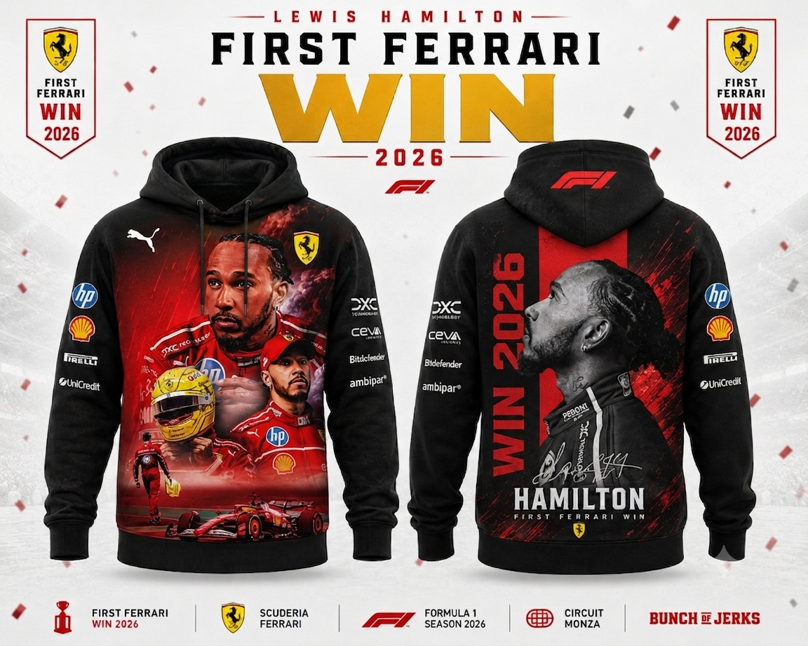 Lewis Hamilton Ferrari Merch 2026 Champion Driver Hoodie Motorsport Lover Gift