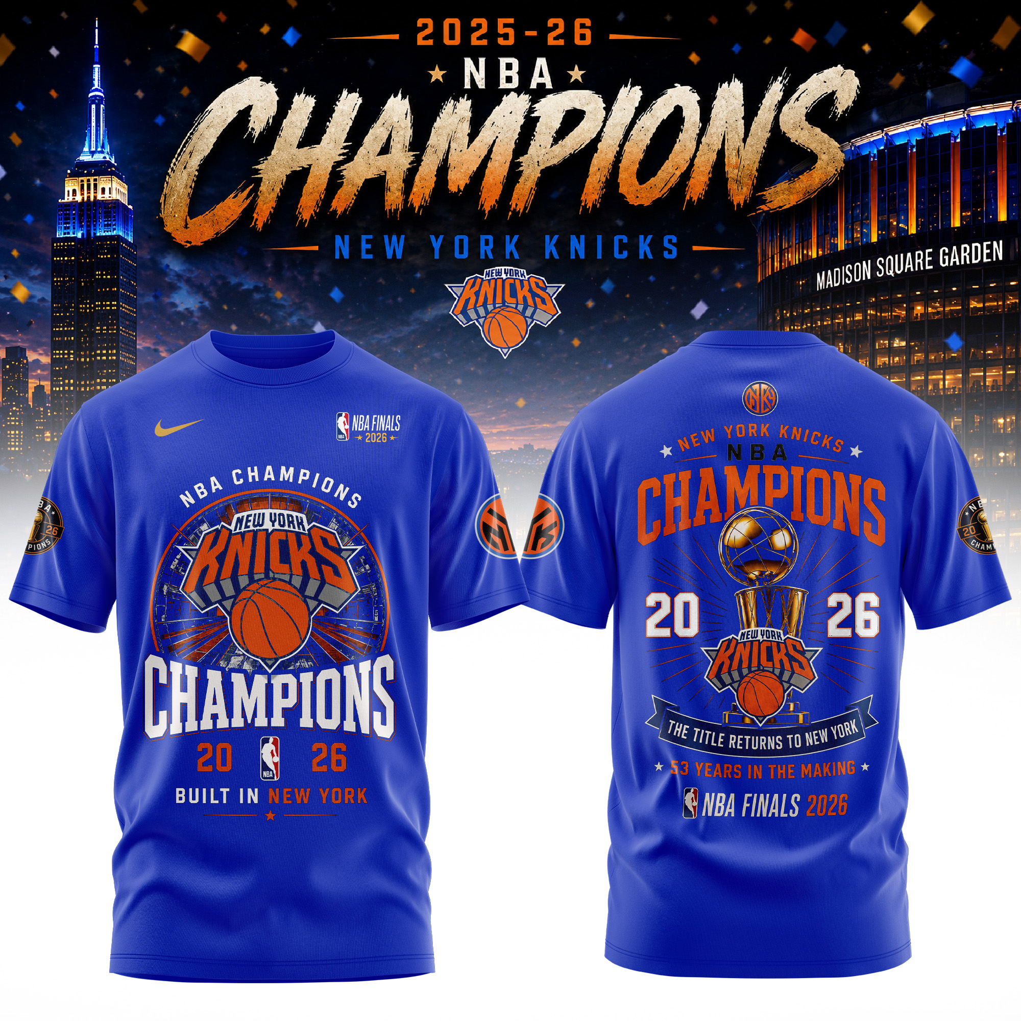 New York Knicks Merch 2026 Trophy Winner T-Shirt Best Basketball Gift