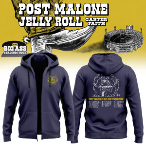 Post Malone Merch 2026 Big Ass Stadium World Tour Zip Hoodie Gift For Fans