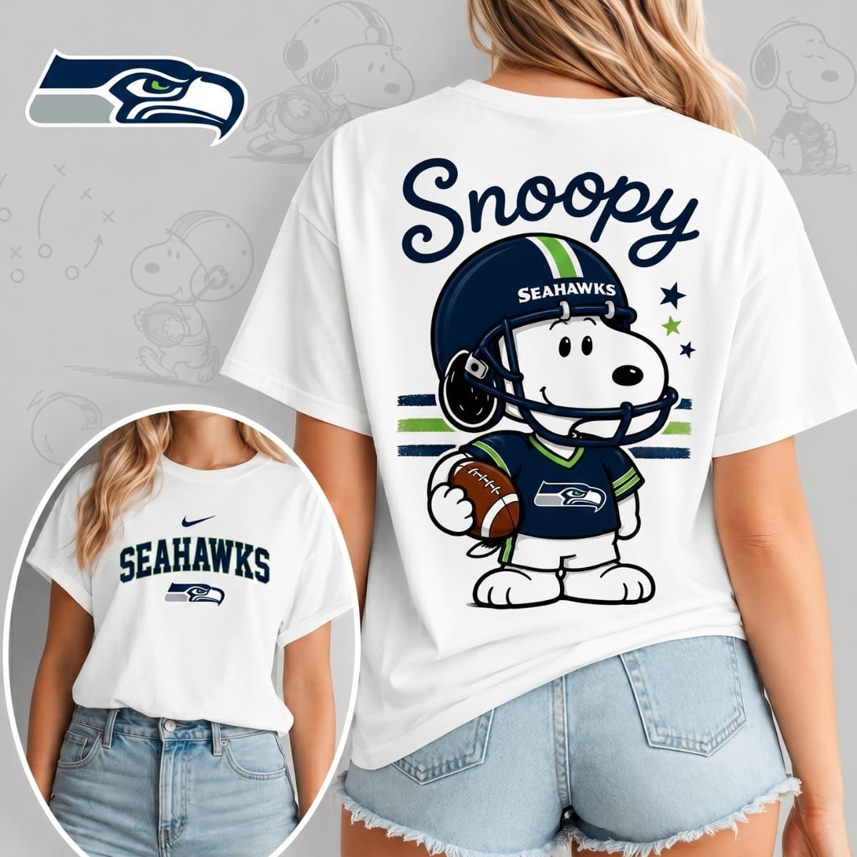 Seattle Seahawks X Snoopy Football Game Day Unisex T-Shirt