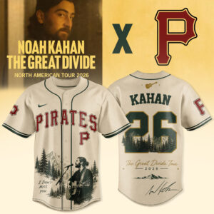 Noah Kahan Great Divide Tour 2026 Baseball Jersey Fan Collection