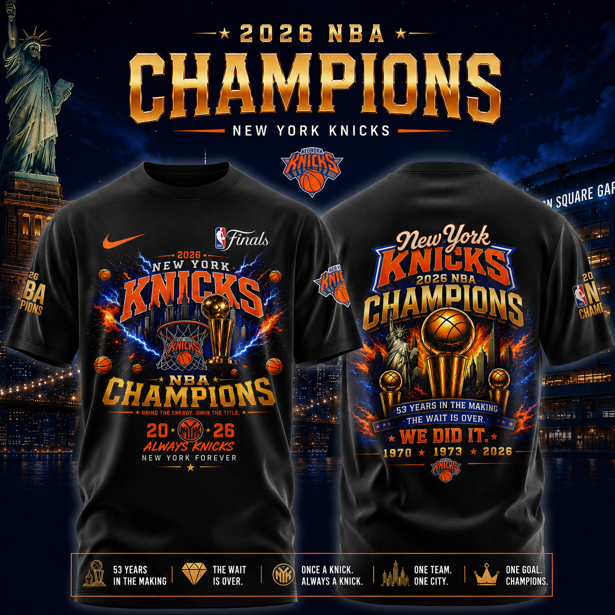 New York Knicks Merch 2026 Nba Champions T-Shirt Basketball Fan Gift