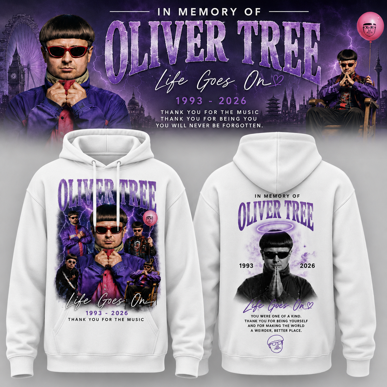 Oliver Tree Forever An Icon Hoodie Alien Boy Turbo Music Fan Tribute Hoodie