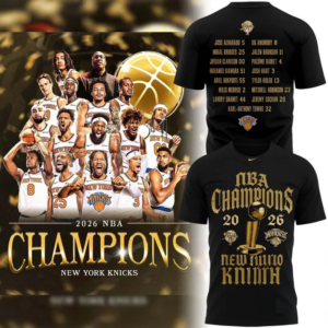 New York Knicks 2026 Nba Finals Champions Black T-Shirt