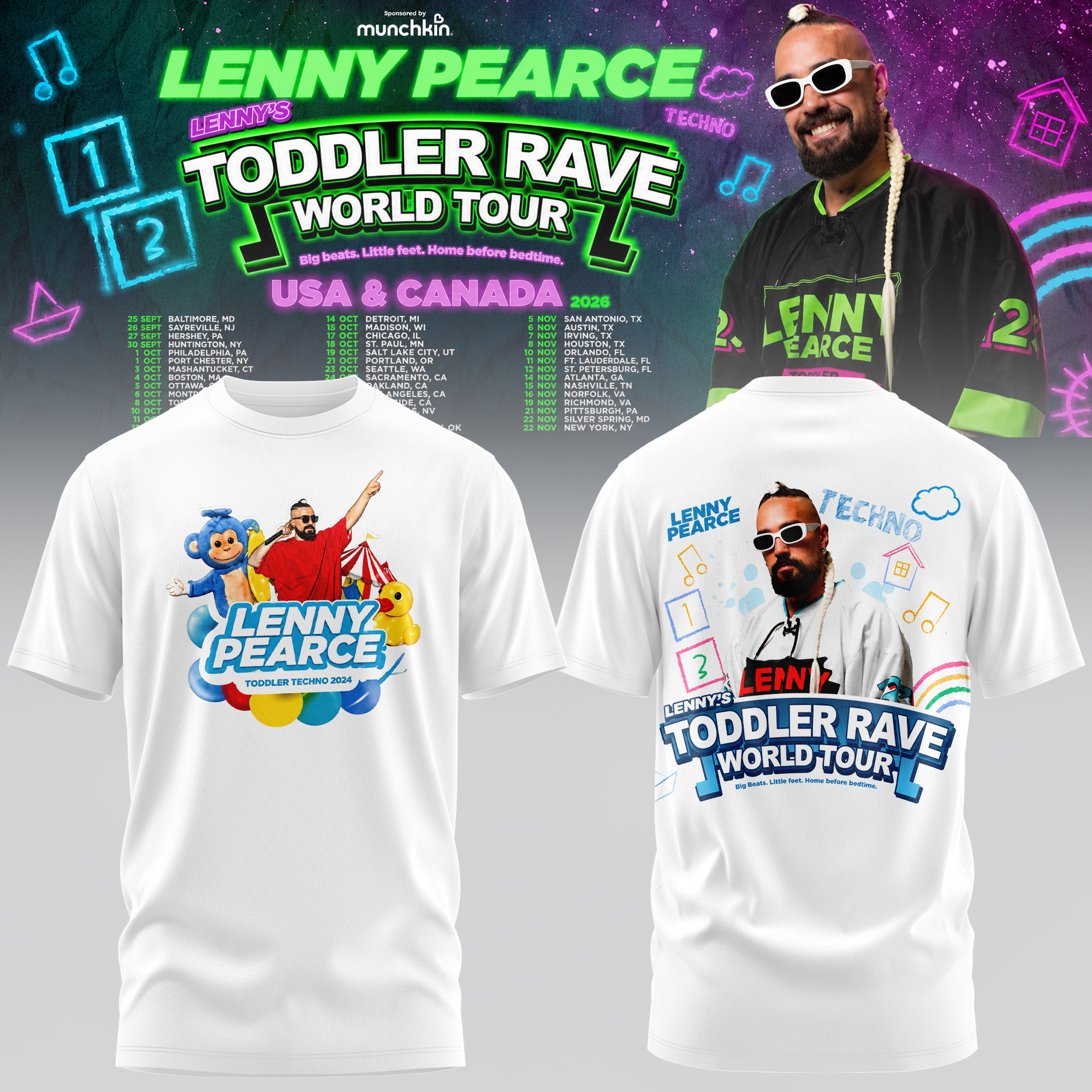 Lenny Pearce Toddler Rave World Tour Official Merchandise Fan Collection