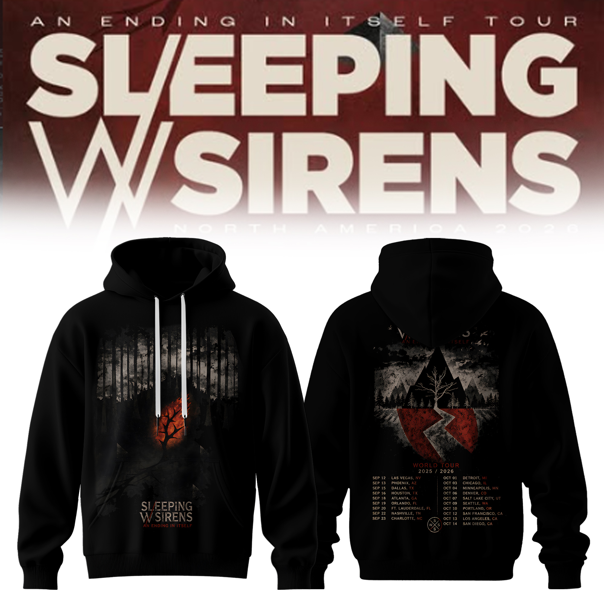 Sleeping With Sirens An Ending In Itself Tour Premium Fan Hoodie