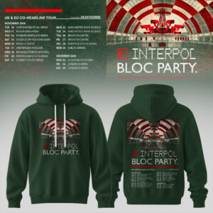 Interpol Bloc Party Uk Eu Tour 2026 Hoodie Gift For Supporters