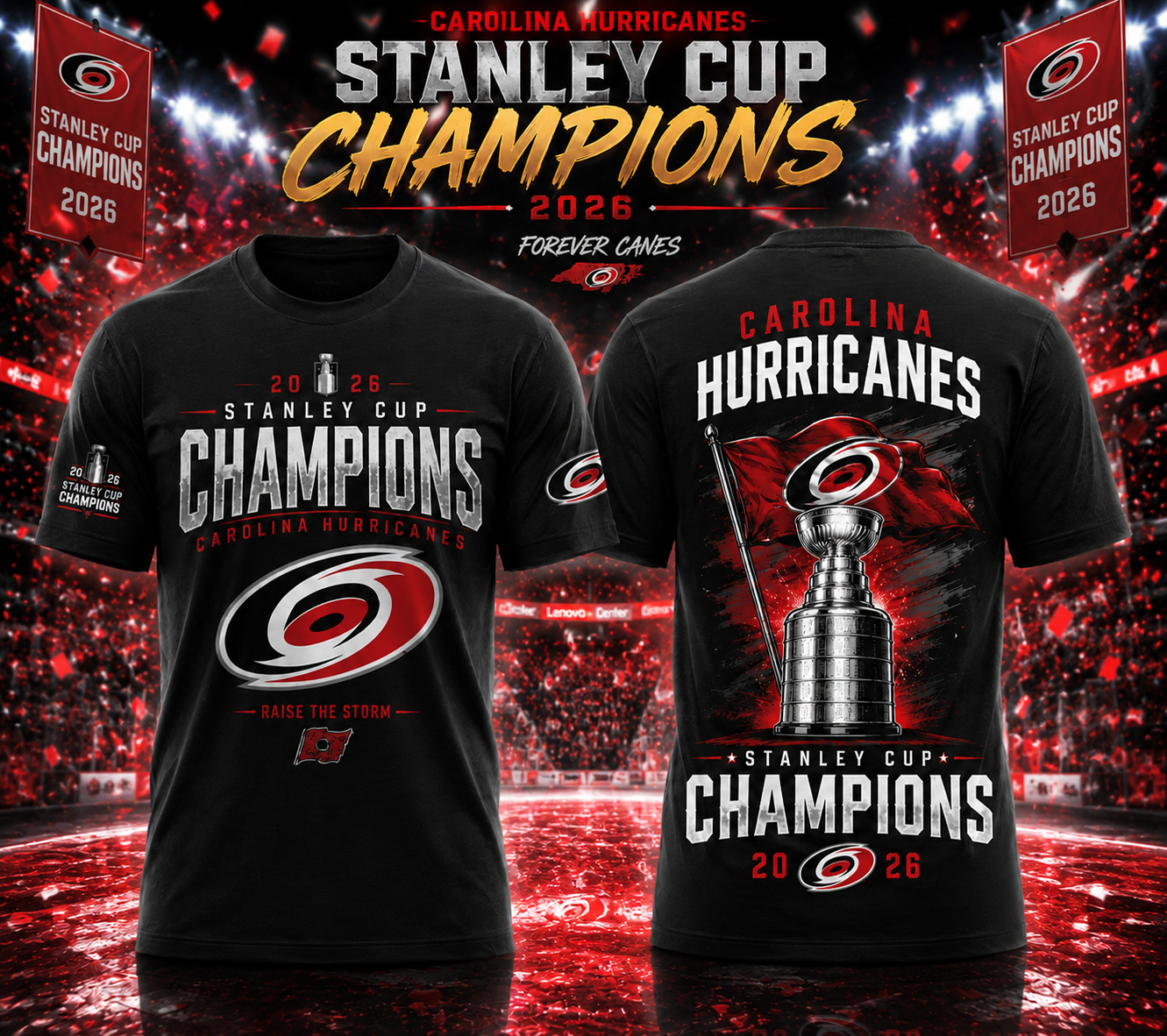 Carolina Hurricanes Merch 2026 Champions Season T-Shirt Hockey Fan Gift