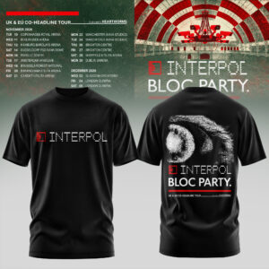 Interpol Bloc Party Uk Eu Tour 2026 Concert T-Shirt Gift For Fans