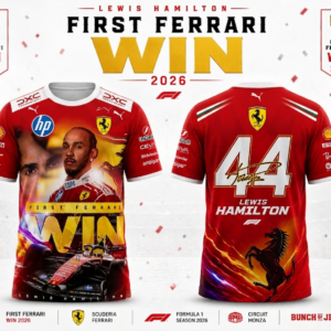 Lewis Hamilton Ferrari Merch 2026 First Ferrari Victory T Shirt Gift For Racing Fans