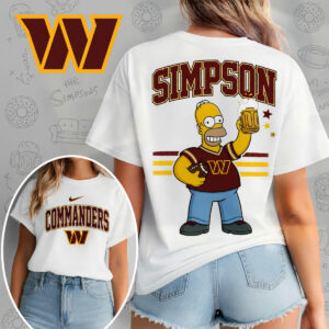 Washington Commanders X The Simpsons Football Game Day Unisex T-Shirt