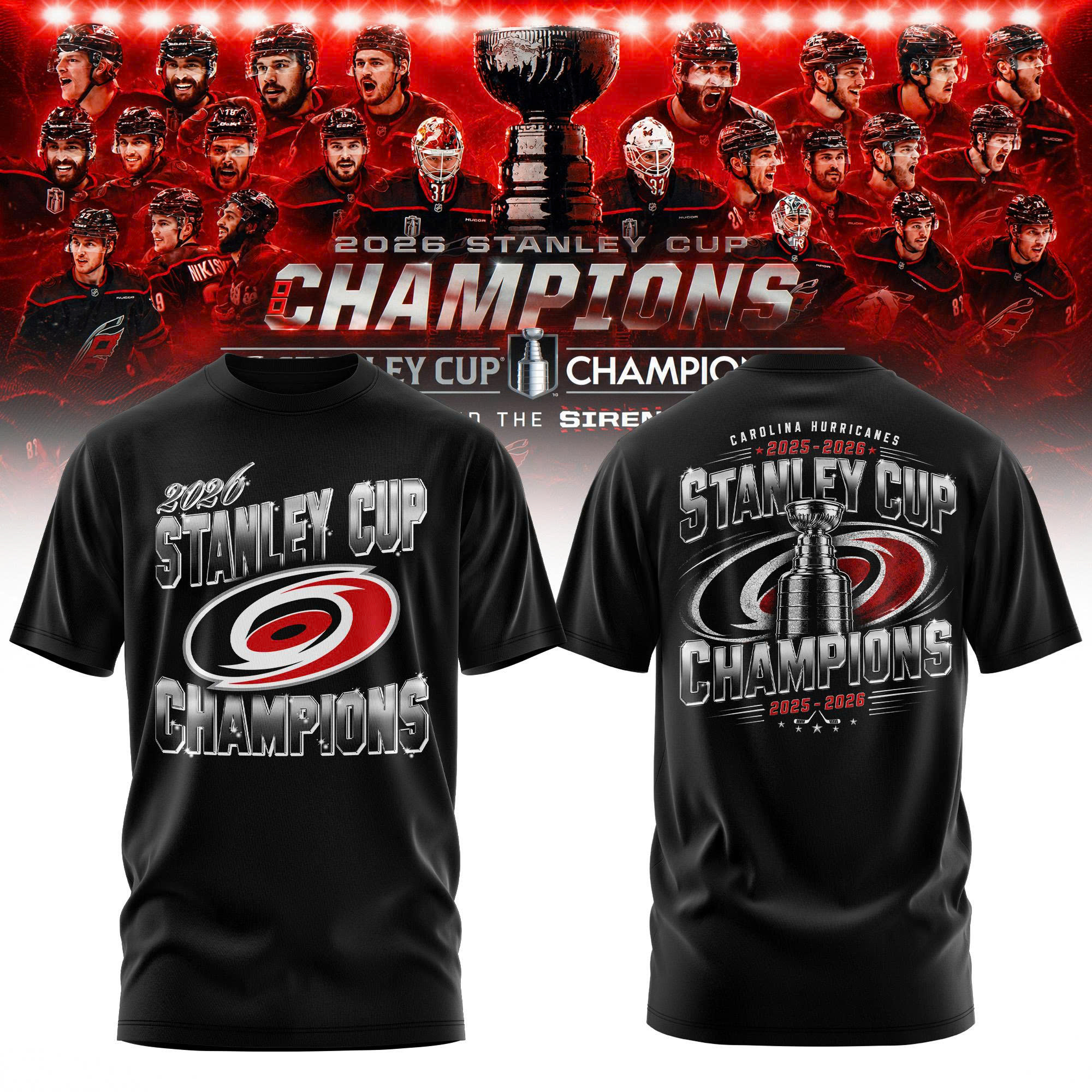 Carolina Hurricanes Merch 2026 Stanley Cup Champions T-Shirt Hockey Fan Gift