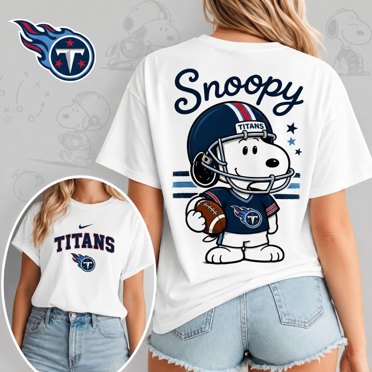 Tennessee Titans X Snoopy Football Game Day Unisex T-Shirt