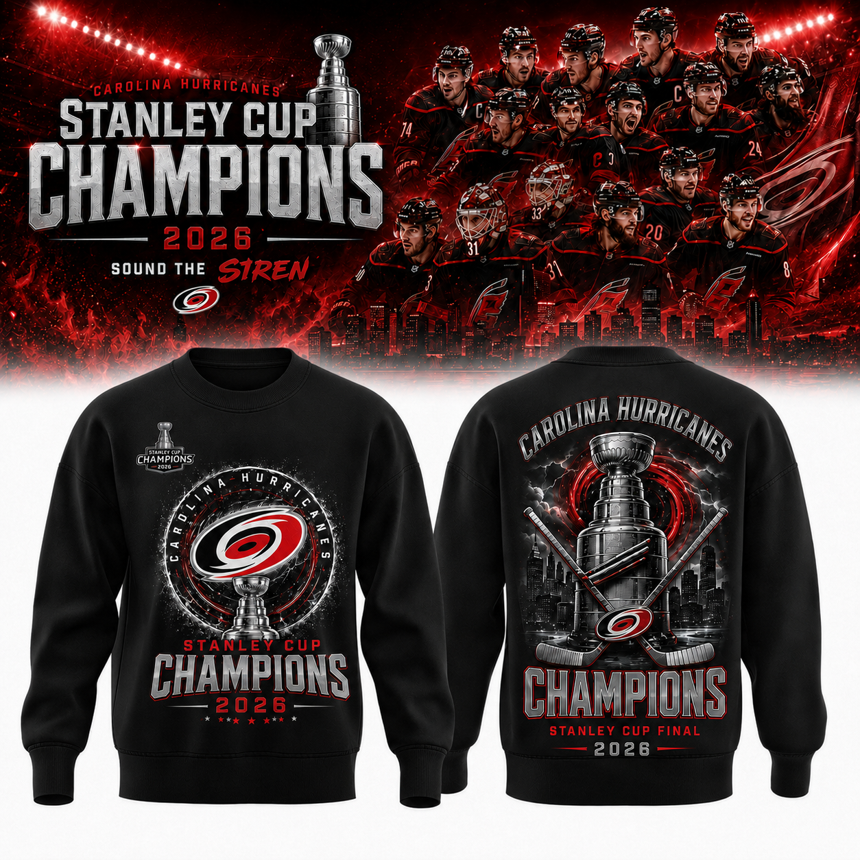Carolina Hurricanes Merch 2026 Championship Legacy Sweatshirt Hockey Lover Gift