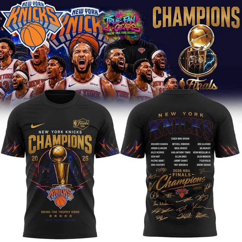 New York Knicks 2026 Nba Finals Champions Limited Edition Graphic Two Sided Shirt