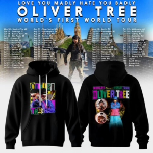 Oliver Tree World Tour 2026 Music Fans Vintage Double Sided Graphic Hoodie