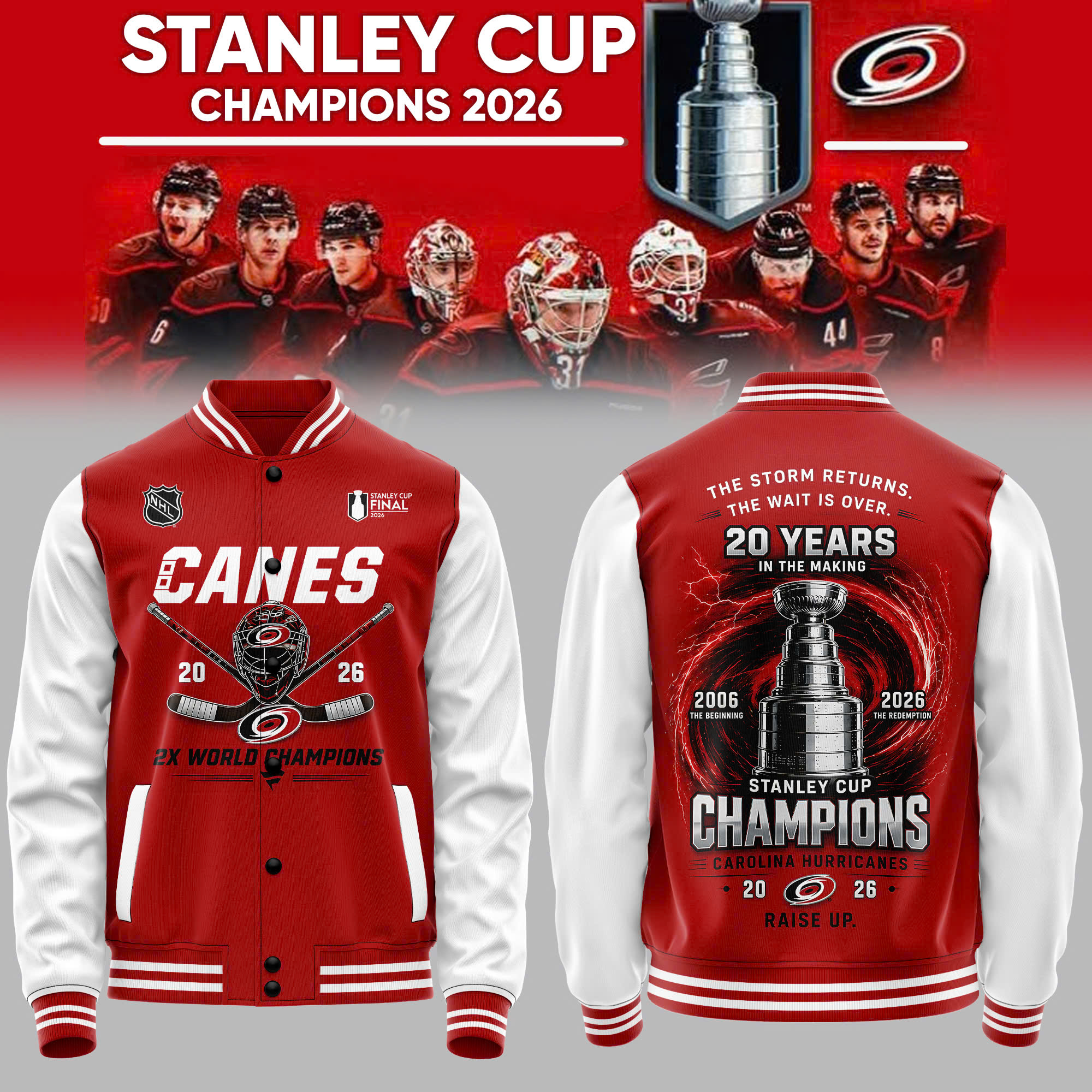 Carolina Hurricanes Merch 2026 Championship Edition Baseball Jacket Fan Gift
