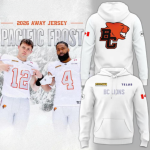 Bc Lions 2026 Pacific Frost Uniform Hoodie Shirt