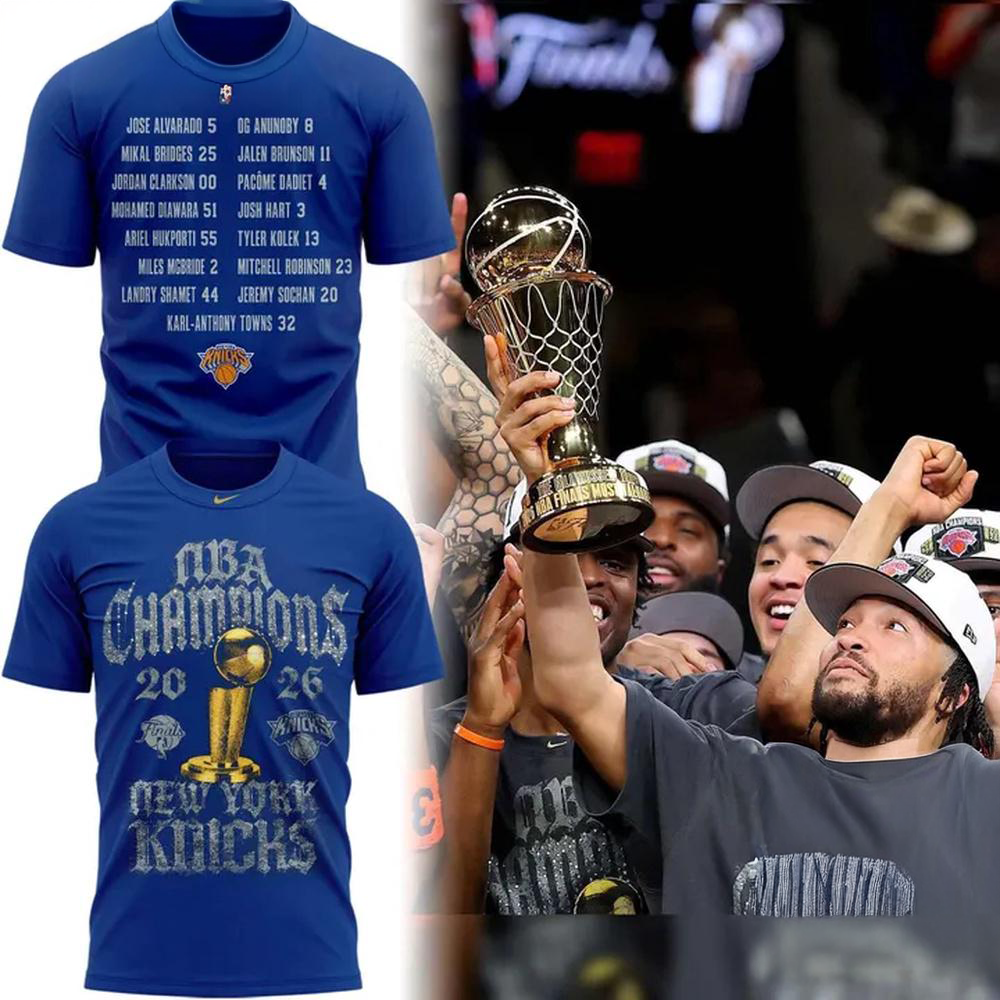 New York Knicks 2026 Nba Finals Champions Blue T-Shirt