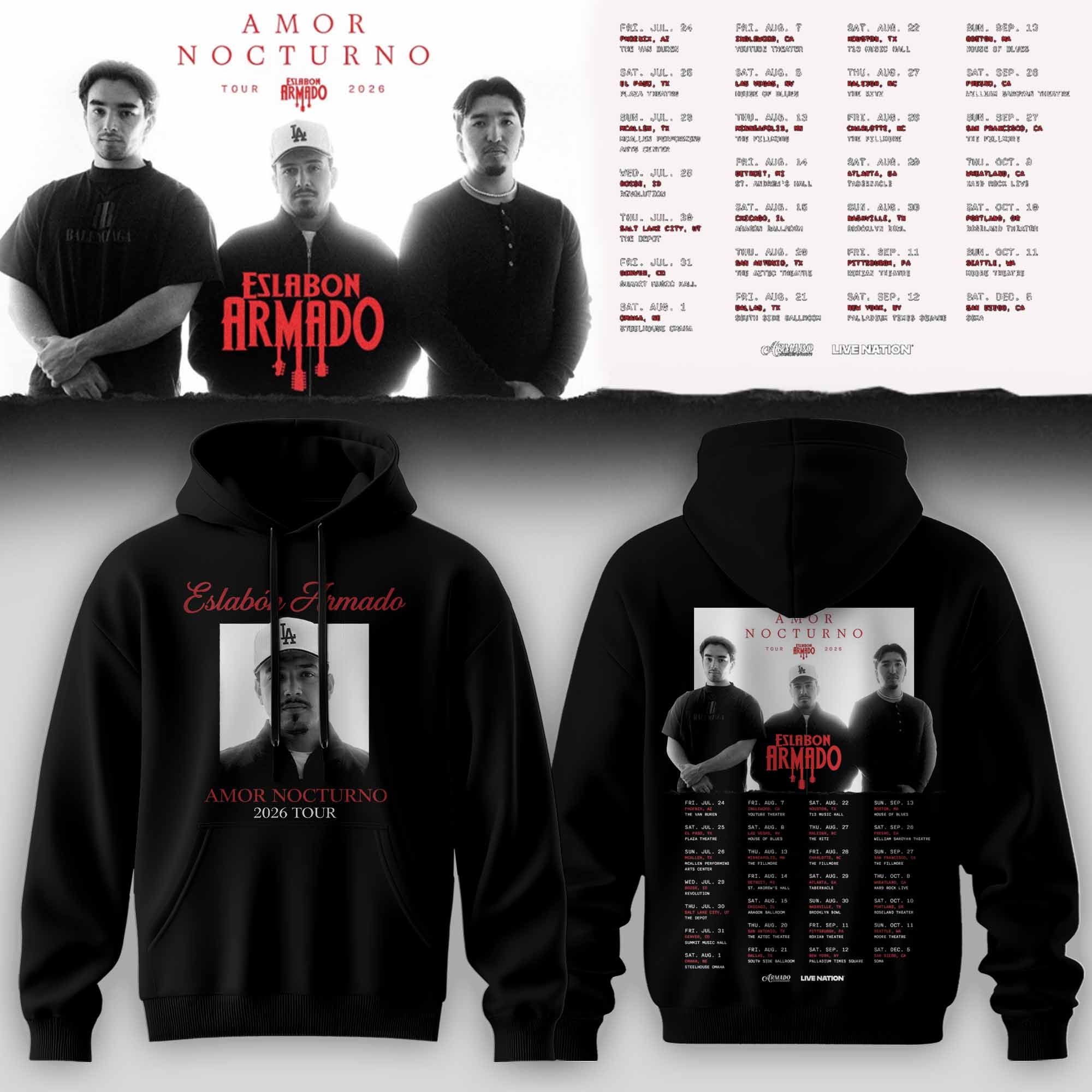 Eslabon Armado Merch 2026 Concert Tour Hoodie Music Lover Gift