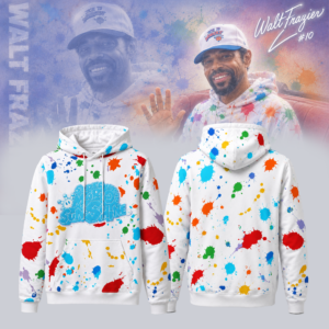 Walt Frazier New York Basketball Fan Color Splash Super Mario Sunshine Graphic Hoodie