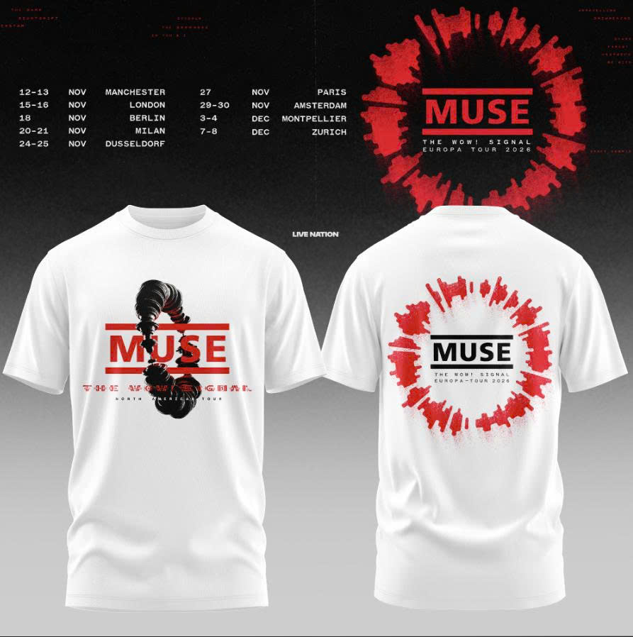 Muse Merch 2026 Concert Tour T-Shirt Gift For Music Fans