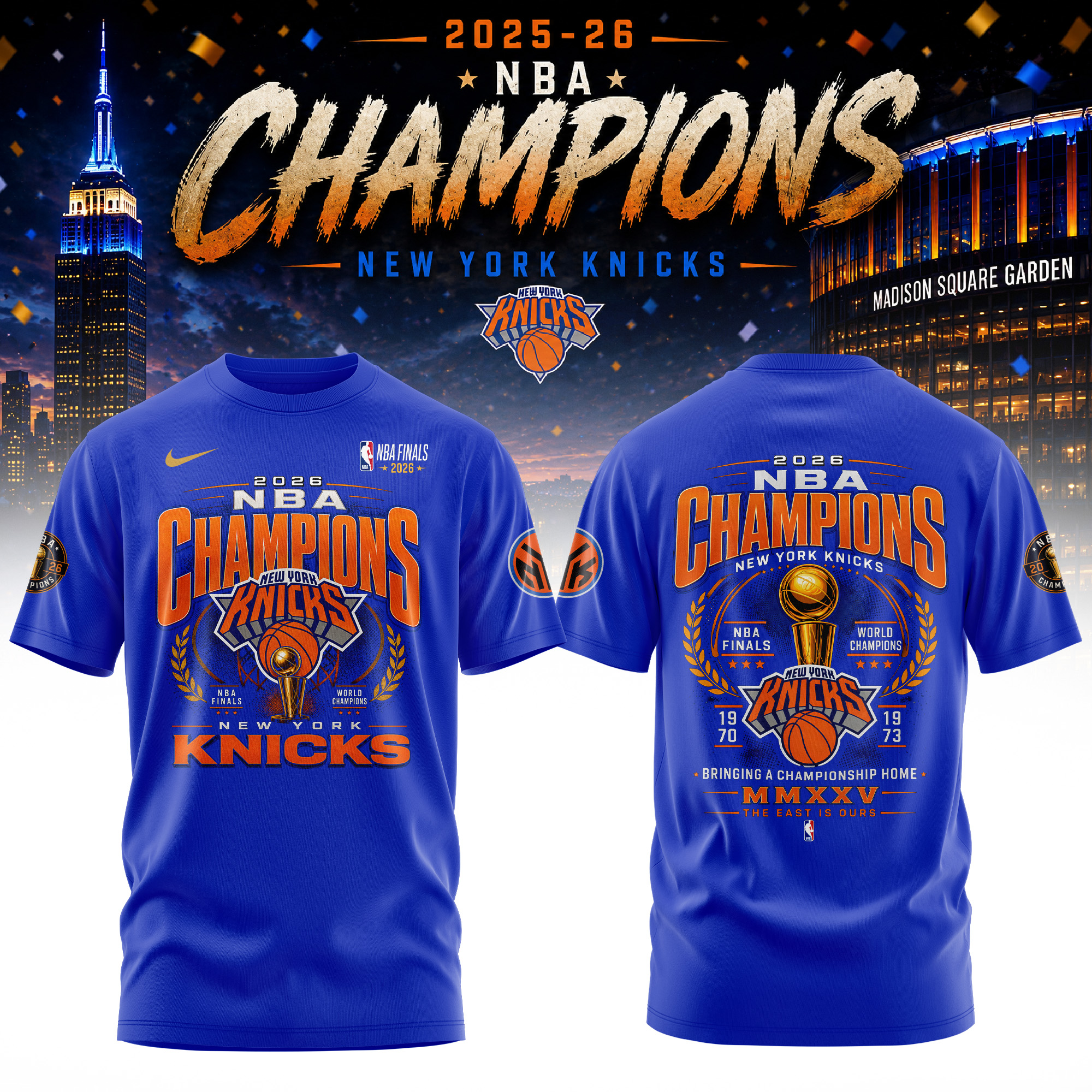 New York Knicks Merch 2026 Nba Champions T-Shirt Gift For Basketball Fans