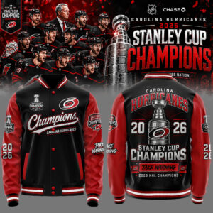 Carolina Hurricanes Merch 2026 Stanley Cup Victory Baseball Jacket Fan Gift