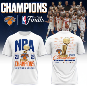 New York Knicks Nba Finals Champions 2026 Winner Signature White T-Shirt