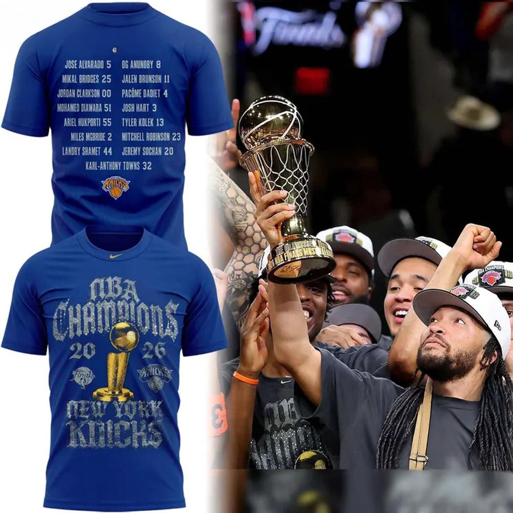 New York Knicks 2026 Nba Finals Champions Blue T-Shirt