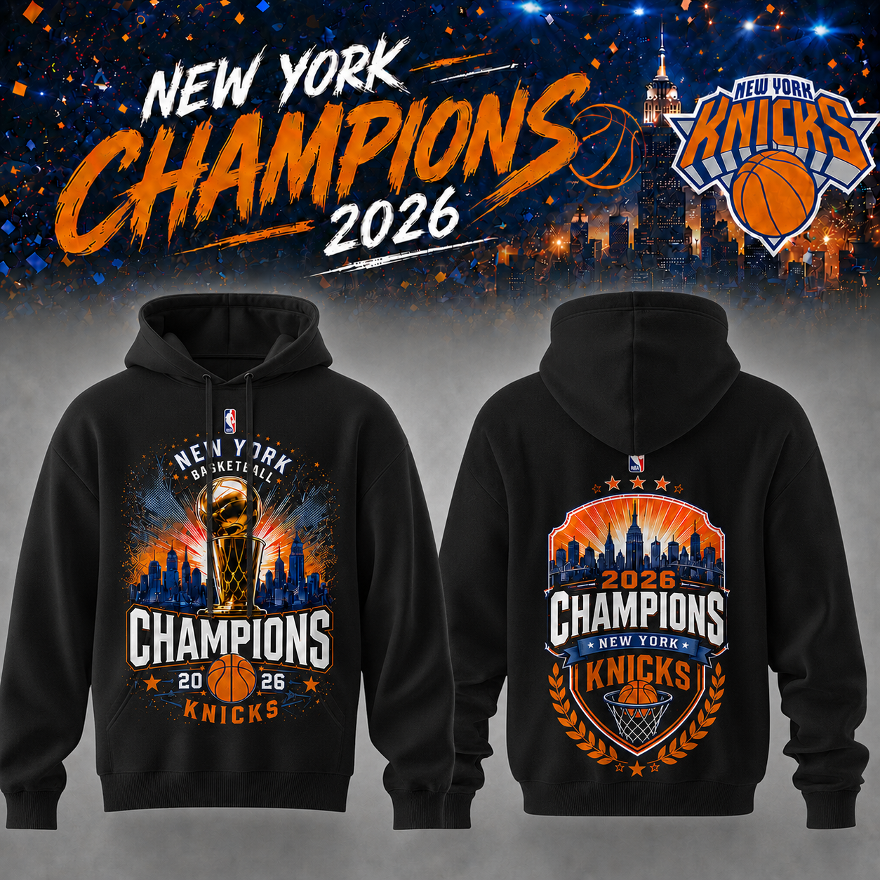 New York Knicks Merch 2026 Nba Champions Hoodie Basketball Lover Gift