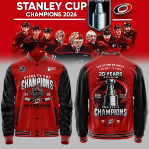 Carolina Hurricanes Merch 2026 Stanley Cup Champions Baseball Jacket Fan Gift