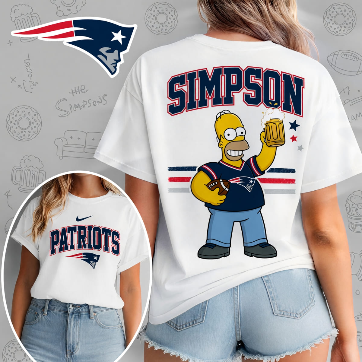 New England Patriots X The Simpsons Football Game Day Unisex T-Shirt