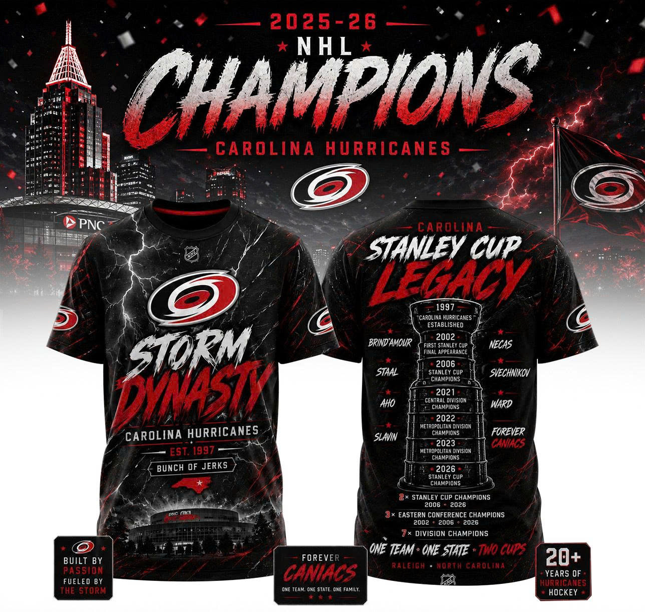 Carolina Hurricanes Merch 2026 Storm Design T-Shirt Best Gift For Hockey Fans