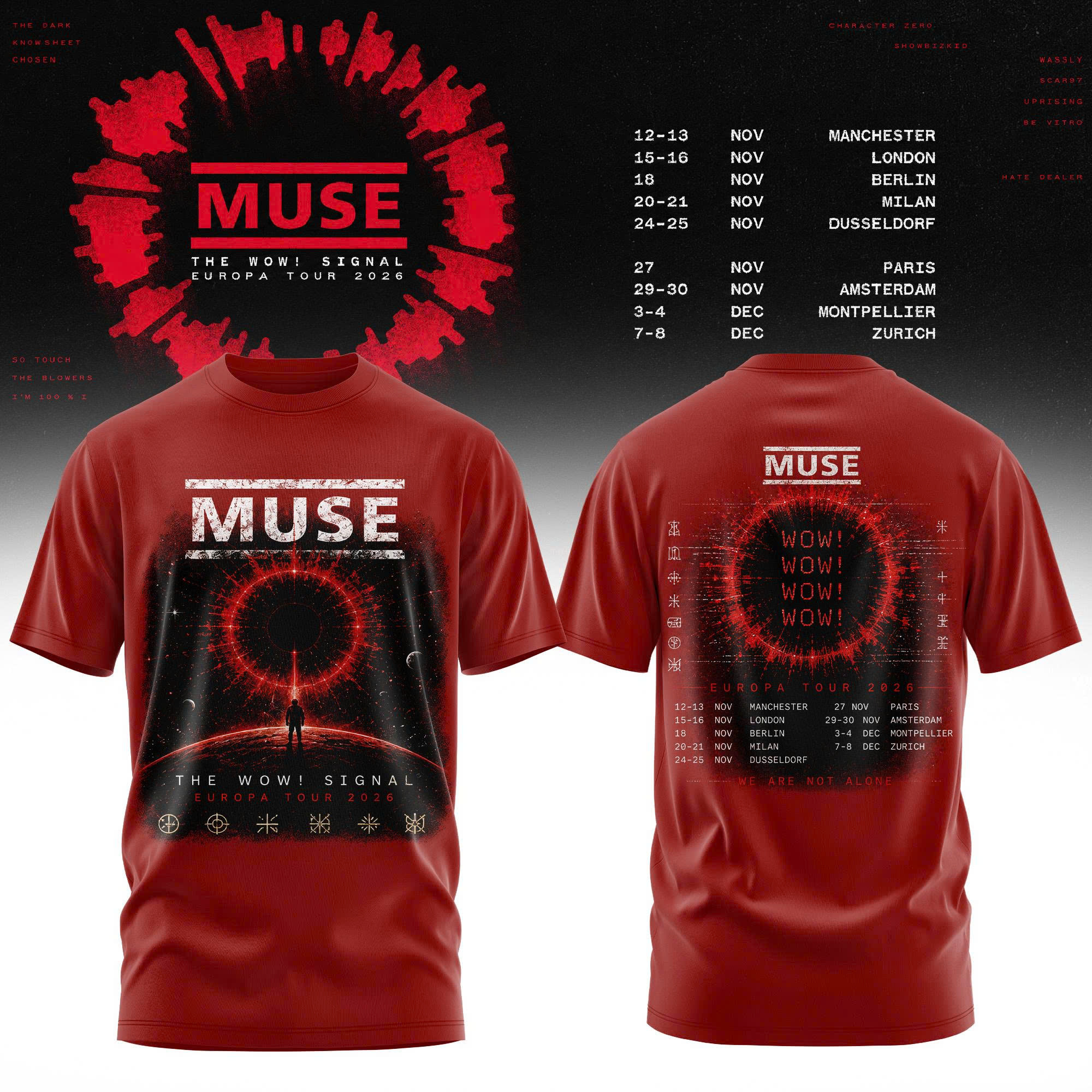 Muse Merch 2026 Live Tour T-Shirt Music Lover Gift