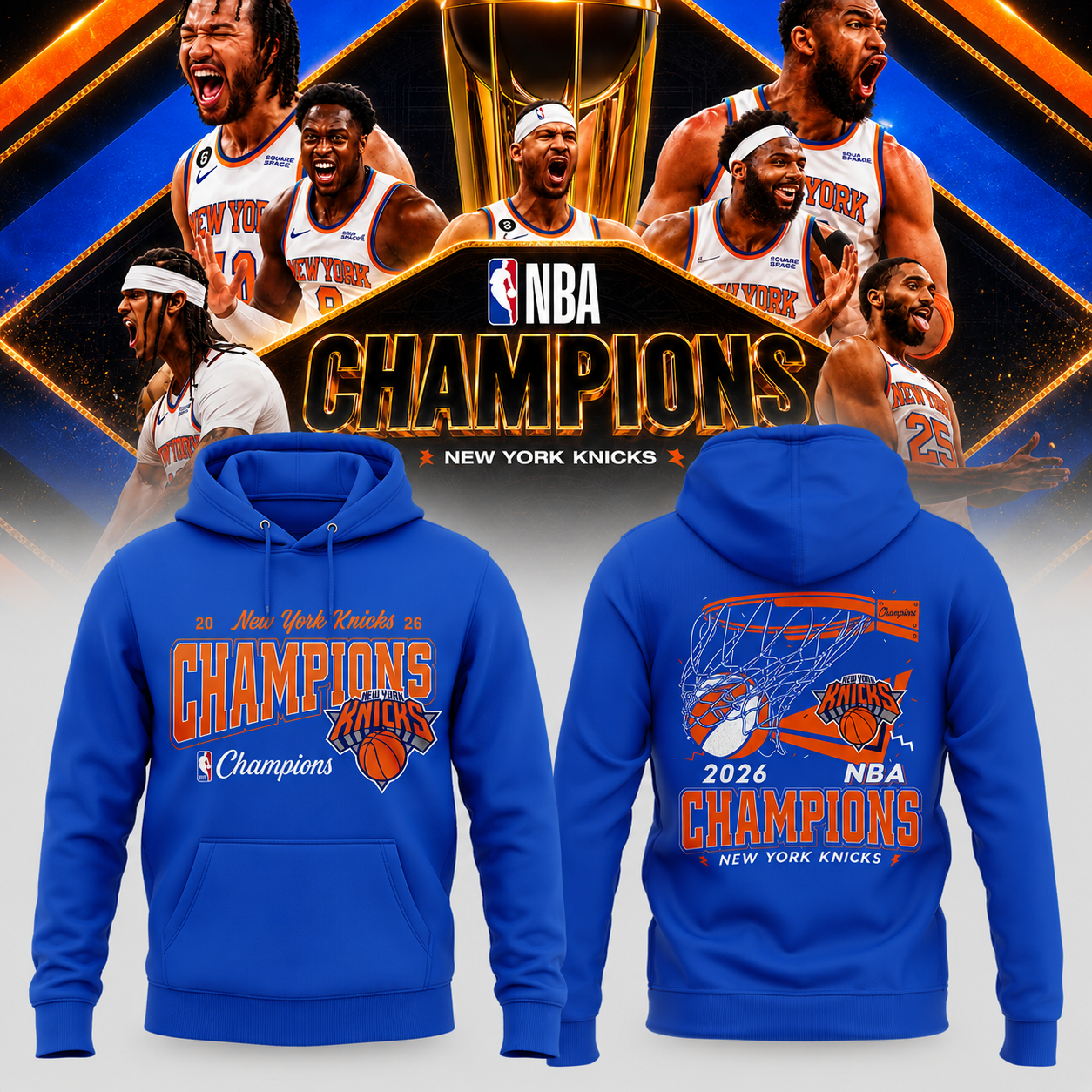 New York Knicks Merch 2026 Trophy Winner Hoodie Basketball Fan Gift