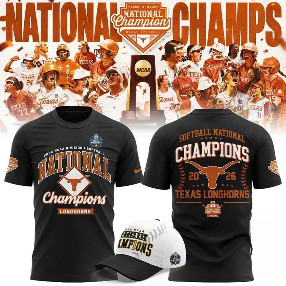 Texas Longhorns 2026 Ncaa Softball Womens College World Series National Champions New 3D Shirt