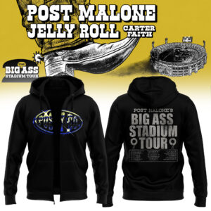 Post Malone Merch 2026 Stadium Tour Graphic Zip Hoodie Music Fan Gift