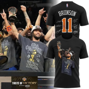 New York Knicks 2026 Nba Finals Champions Black Jalen Brunson 11 With At Least 7 Signatures T-Shirt