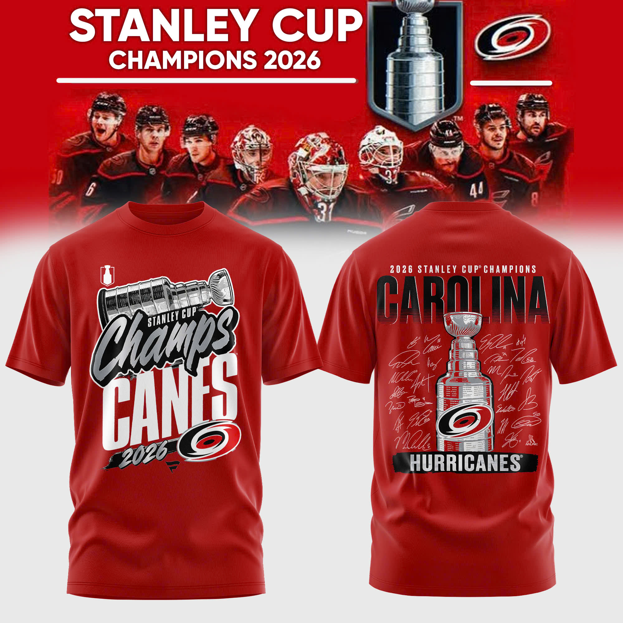 Carolina Hurricanes Merch 2026 Stanley Cup Champions T-Shirt Gift For Hockey Fans