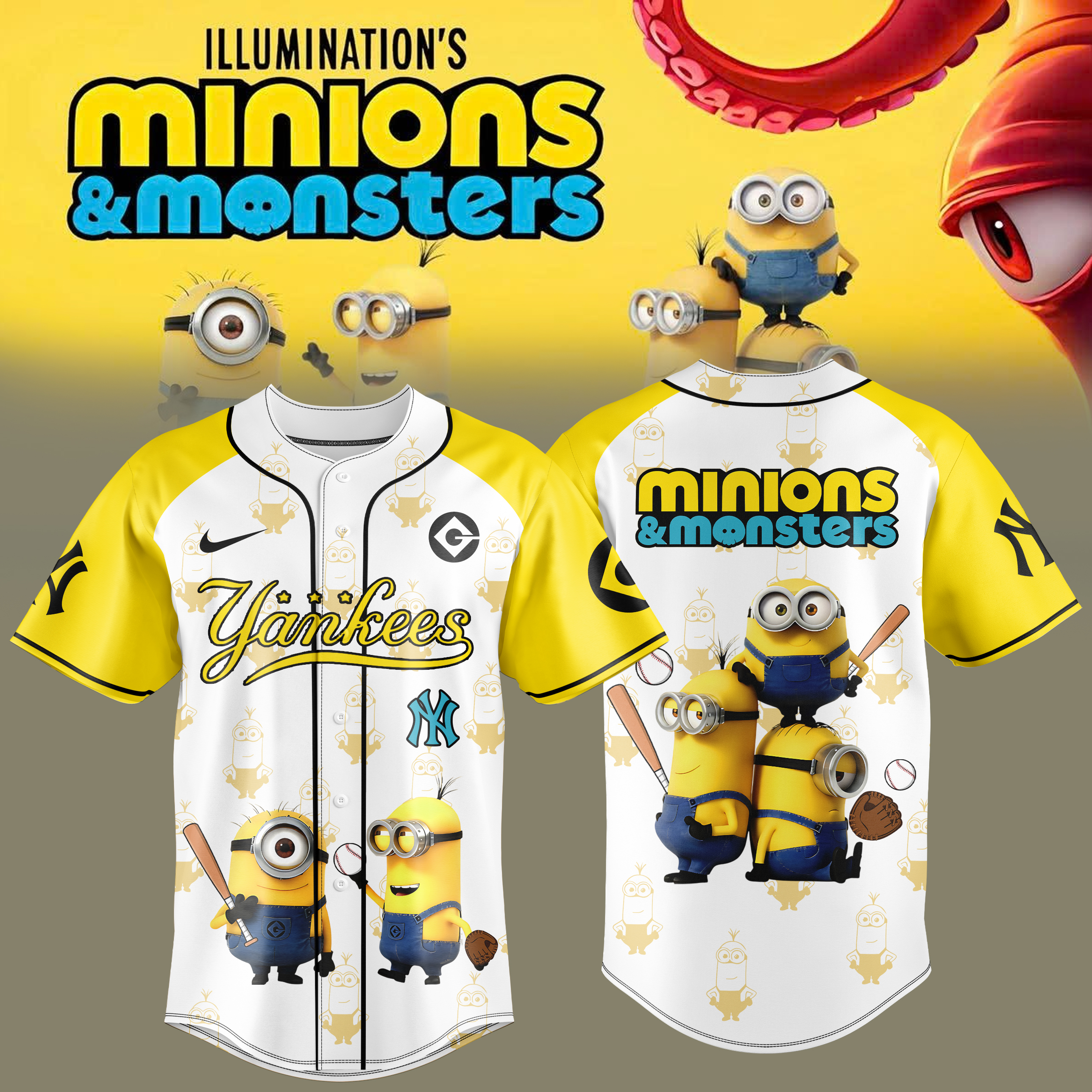 New York Yankees Minions Monster Baseball Jersey Limited Collection