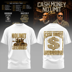 Cash Money No Limit Tour Premium Fan T-Shirt Music Merchandise