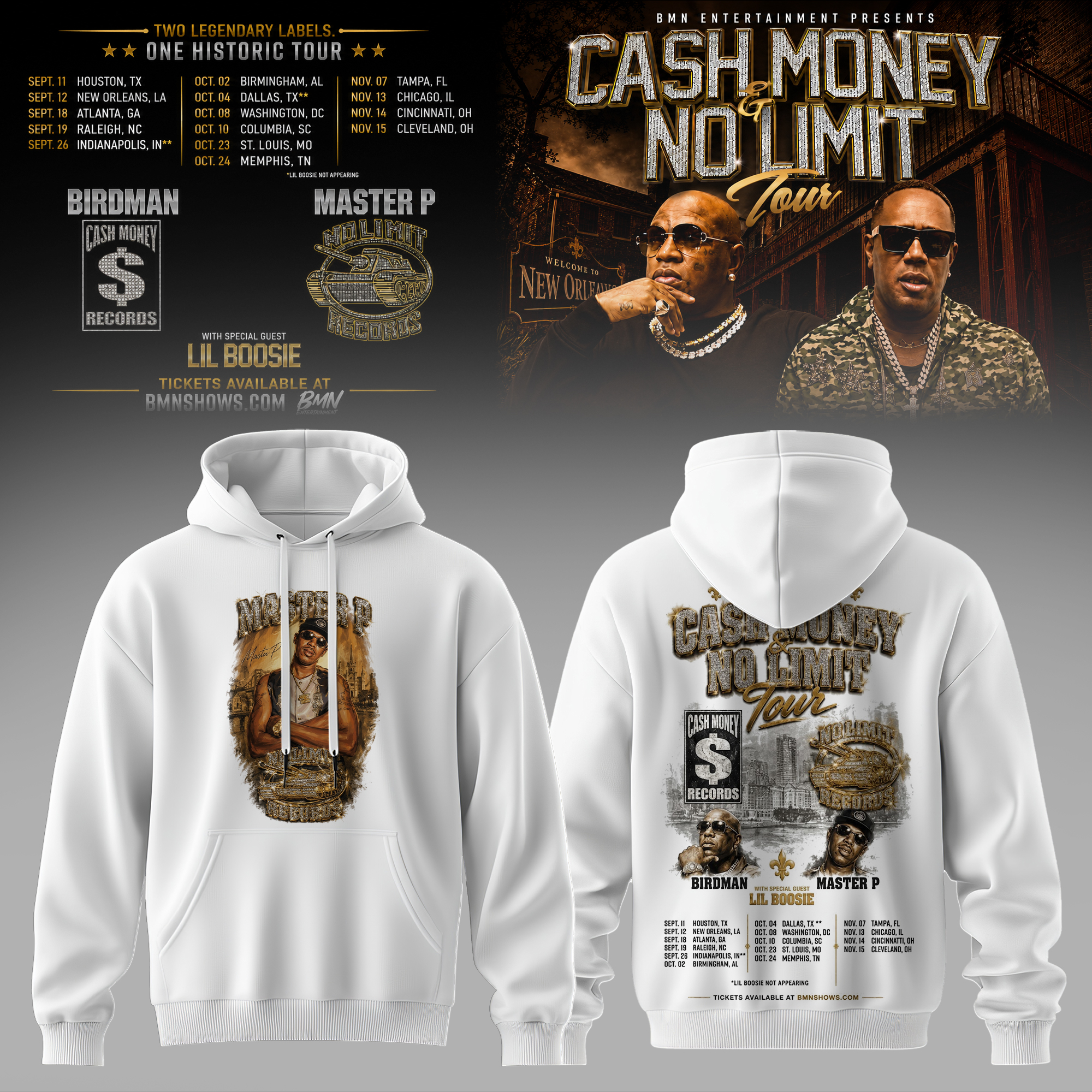 Cash Money No Limit Tour Hoodie Premium Music Fan Collection