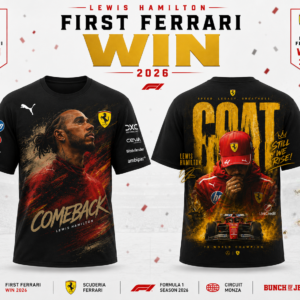 Lewis Hamilton Ferrari Merch 2026 Historic Ferrari Win T-Shirt Formula Fan Gift