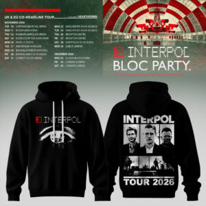 Interpol Bloc Party Uk Eu Tour 2026 Limited Fan Hoodie Collection