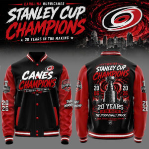Carolina Hurricanes Merch 2026 Stanley Cup Champions Baseball Jacket Fan Gift