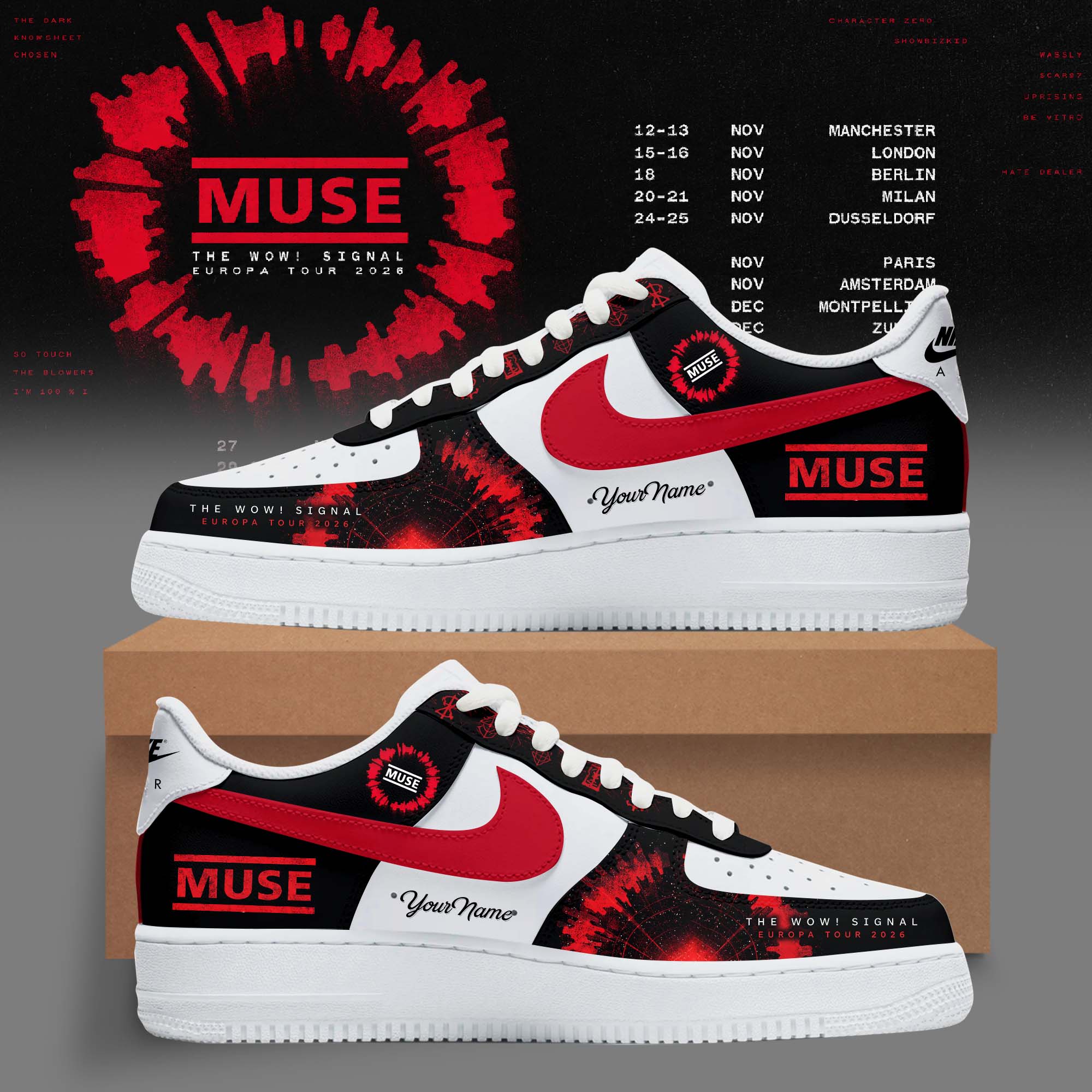 Muse Merch 2026 The Wow Signal Europa Tour Sneaker Gift For Music Fans